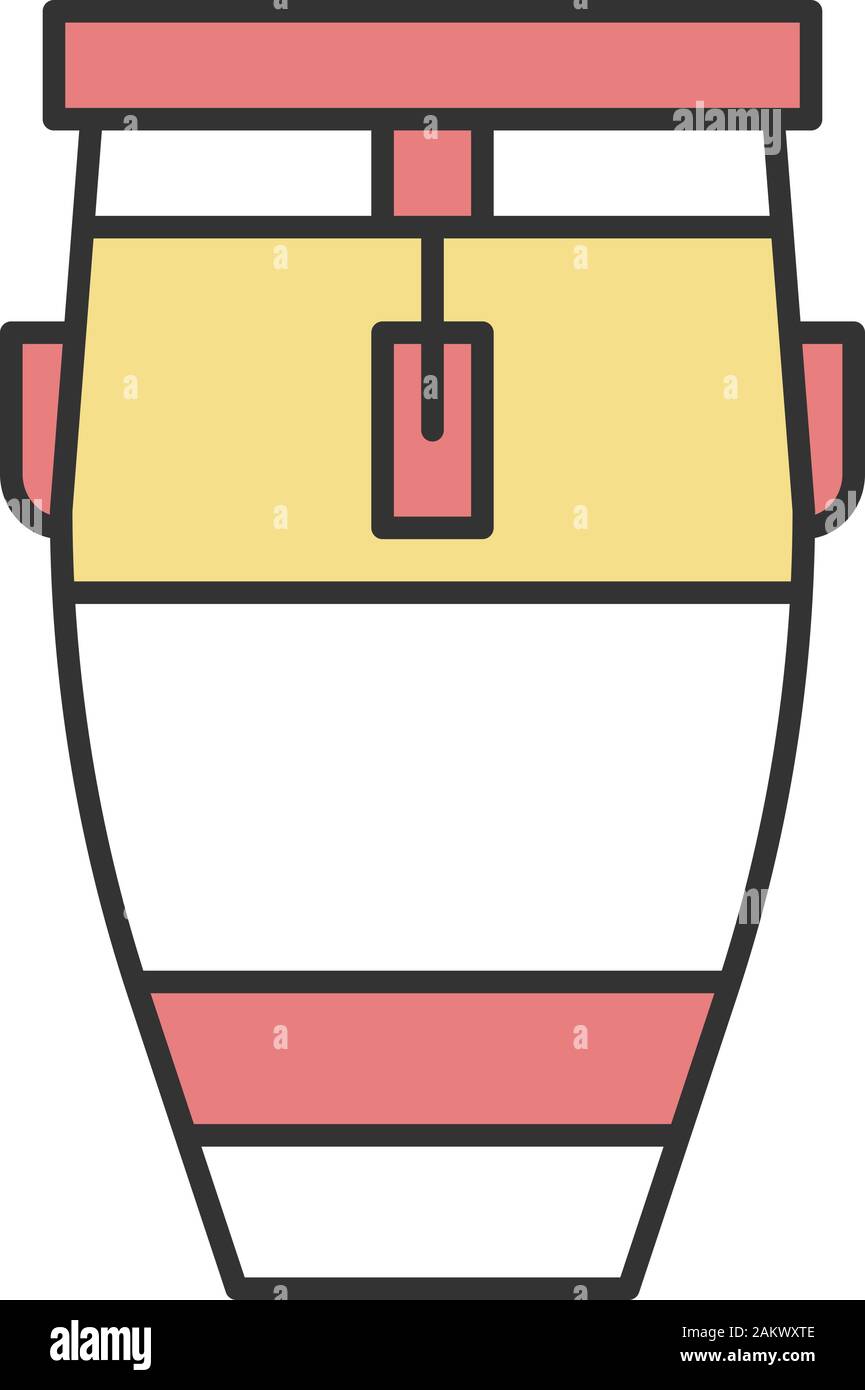 Mexikanische drum Farbe Symbol. Conga. Tumbadora. Große tubular Bass Drum. Isolierte Vector Illustration Stock Vektor