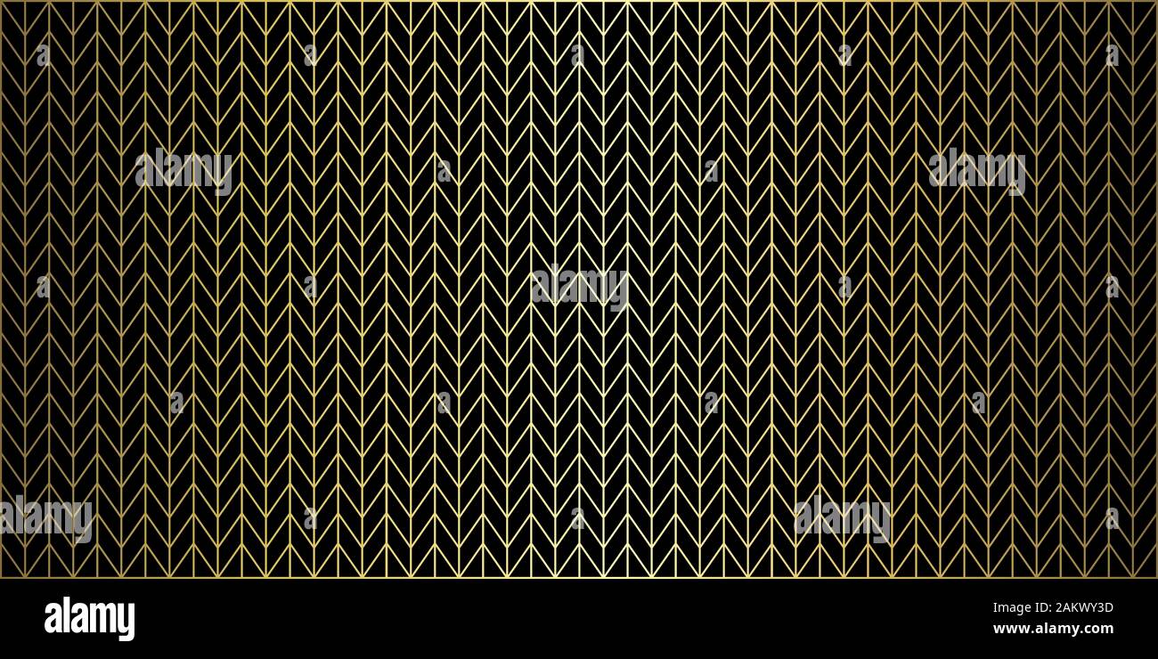 Geometrischer schwarzer und goldener Hintergrund abstrakte Formen großes Banner Stockfoto