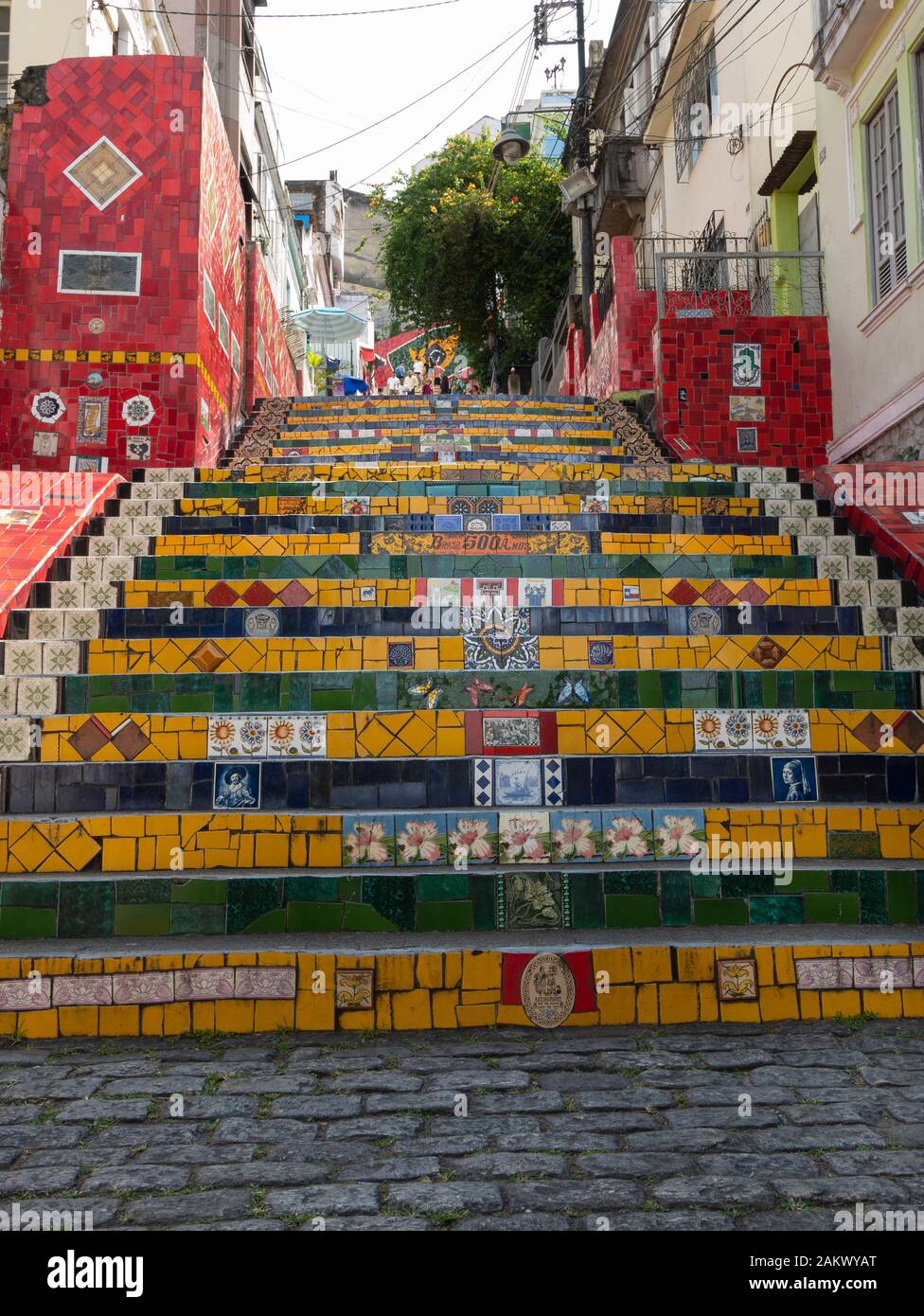 Selaron Schritte (escadaria Selarón), Centro, Rio de Janeiro, Brasilien. Stockfoto