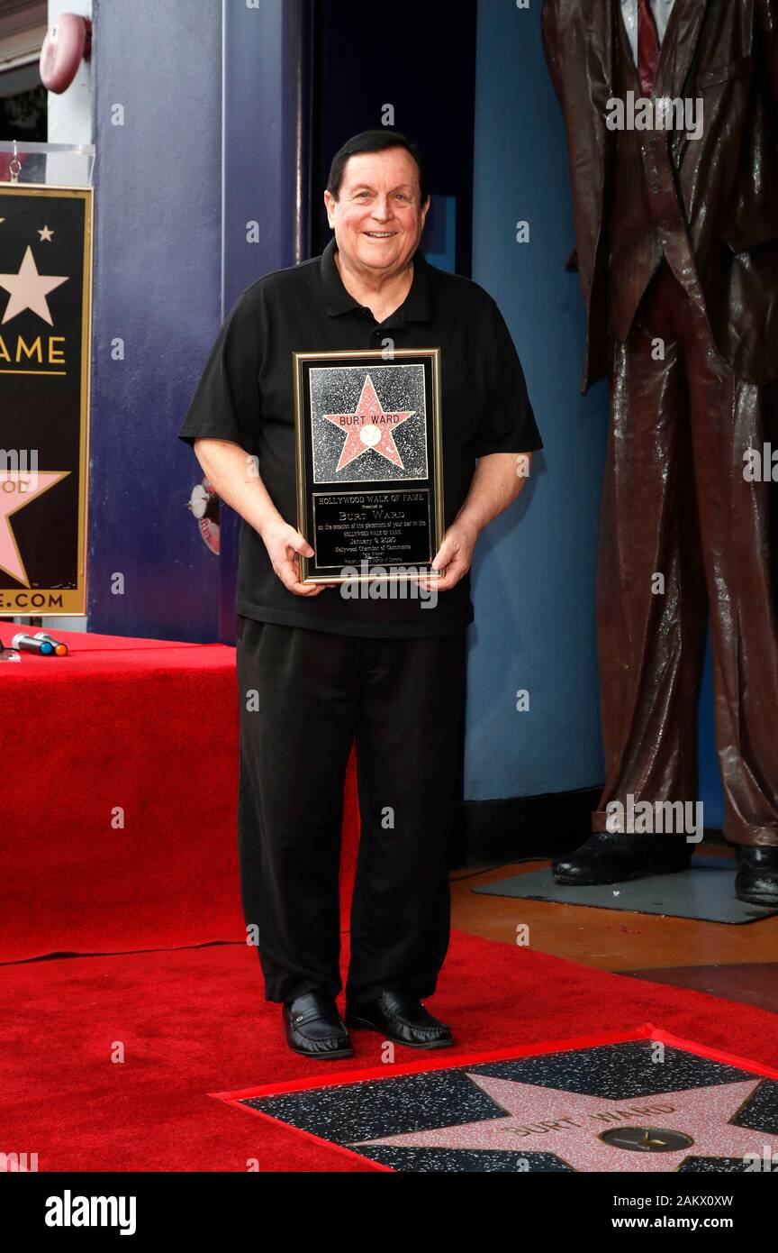 Los Angeles, USA. 09 Jan, 2020. Burt Ward ist mit einem Stern auf dem Hollywood Walk of Fame geehrt am 9. Januar 2020 in Hollywood, Kalifornien. Credit: Geisler-Fotopress GmbH/Alamy leben Nachrichten Stockfoto