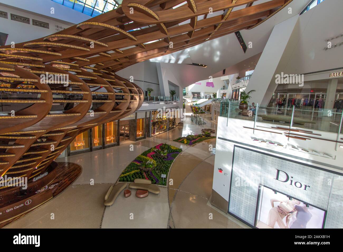 Las Vegas, Nevada, USA - Mai 6, 2019: Überblick über das baumhaus an der Kristalle Geschäfte im Las Vegas City Center. Stockfoto