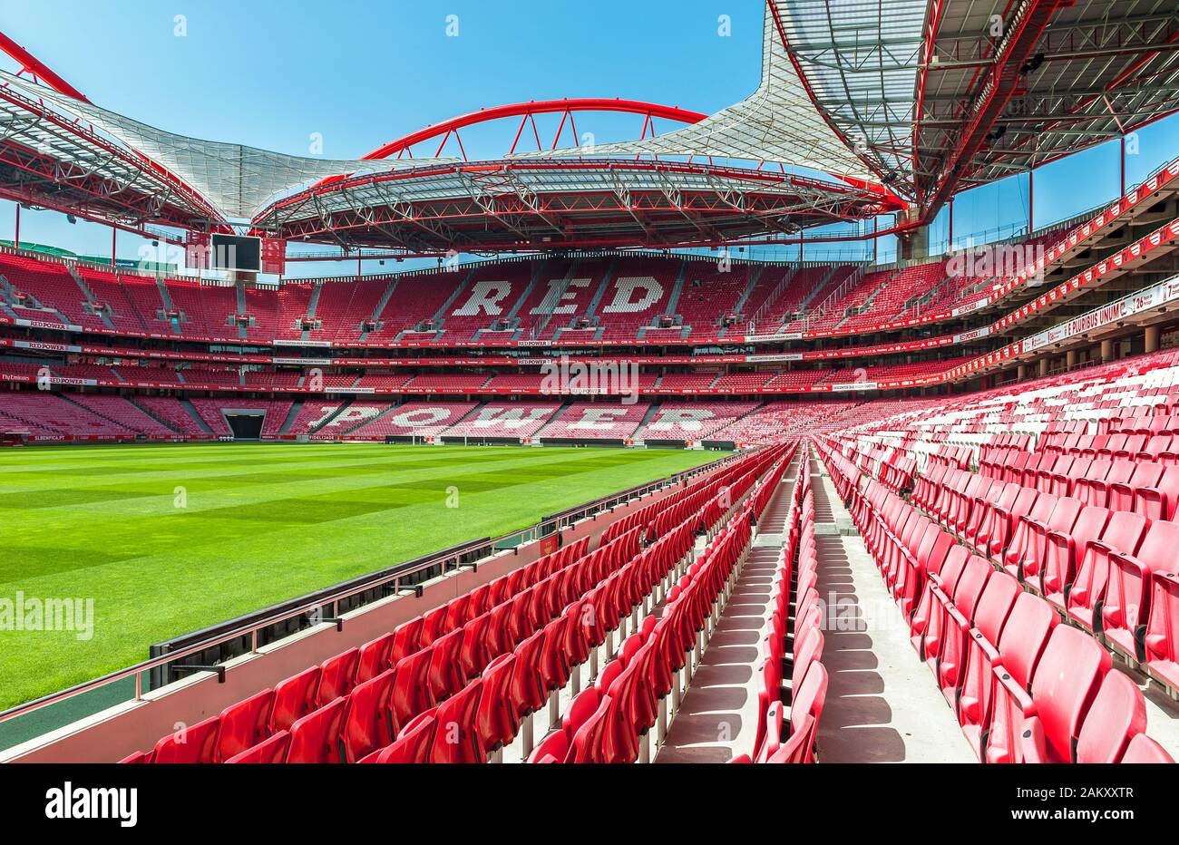 Blick im Estadio da Luz - der offiziellen Arena des FC Benfica Stockfoto