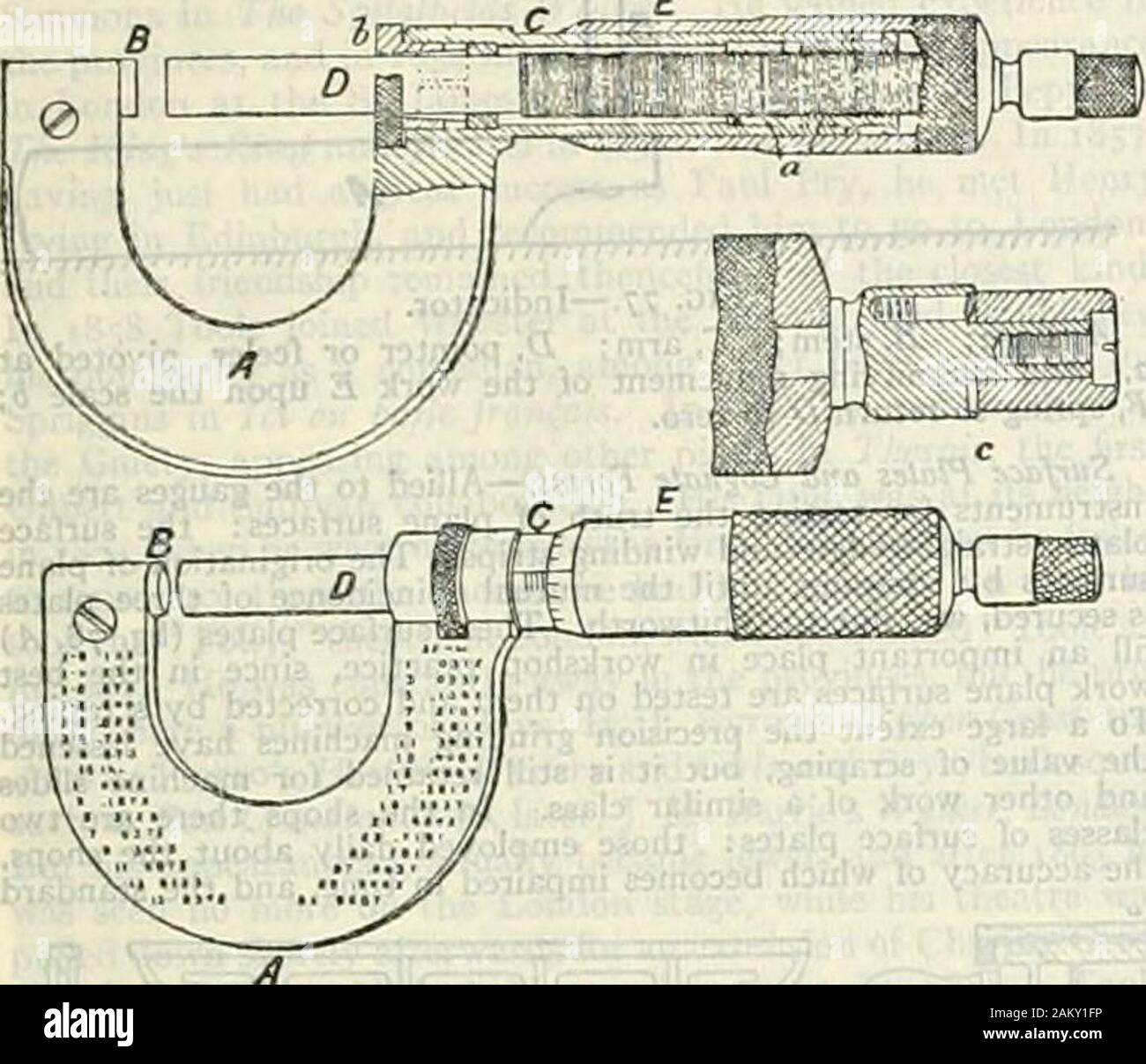 Die Encyclopedia Britannica; ein Wörterbuch der Künste, Wissenschaften, Literatur und allgemeinen Informationen. ?^^^^^^ ^.^)."&lt; io-MESSUNG] Werkzeug^4-5 Micrnmetcr Bremssättel sind die direkten Nachkommen der Whitworthmeasurins pwchine. In der ursprünglichen Form von {seine raach. Ein screwof 20 Threads auf den Zoll ne, gedreht von einem Wurm - Rad von 200 Zähne™ nd single-threaded Wurm, hatte ein Rad an der Achse der Wurm mit - so Divisionen auf dem circumrcrence. Sothat anadjustmentol Rr. oSoii" olan Zoll möglich war. Die gemütlich Messen macliines-dayhave eine Division Rad auf der Schraube, sondern Sie kombinieren modificationsto ensur Stockfoto