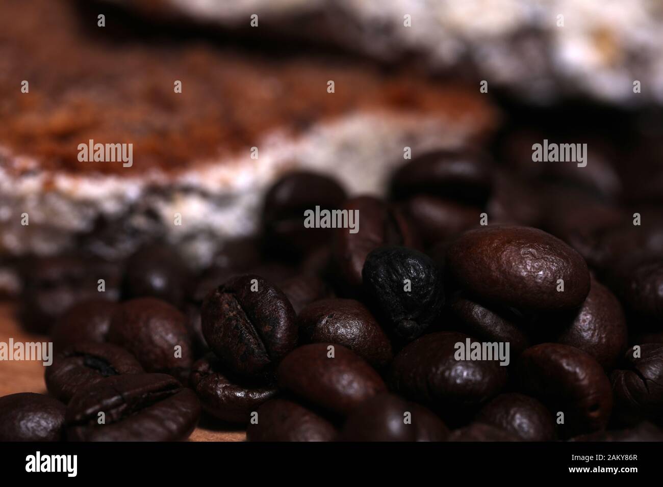 Kaffeebohnen Kuchen Stockfoto