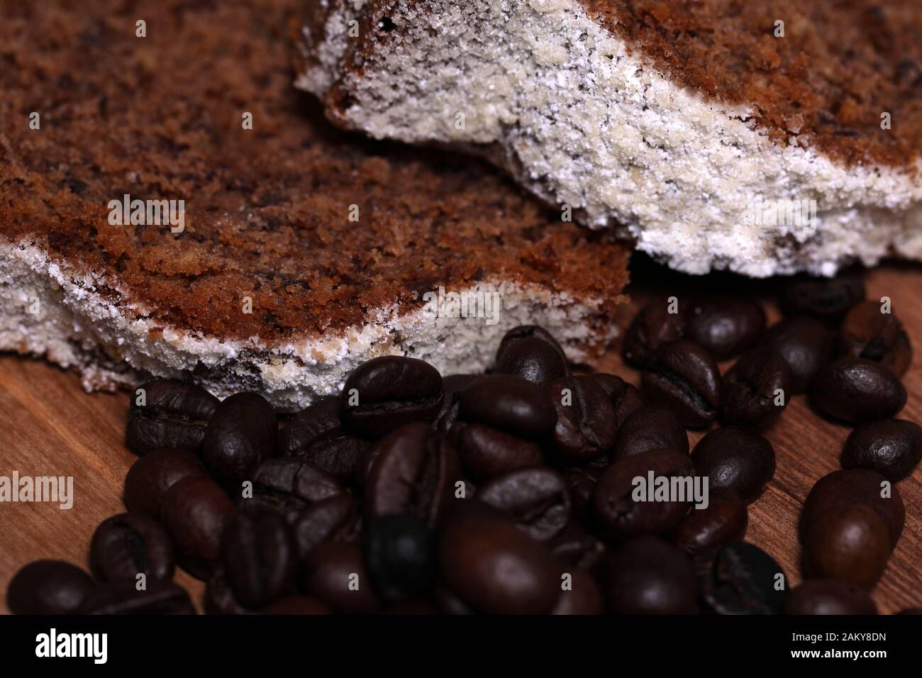 Kaffeebohnen Kuchen Stockfoto