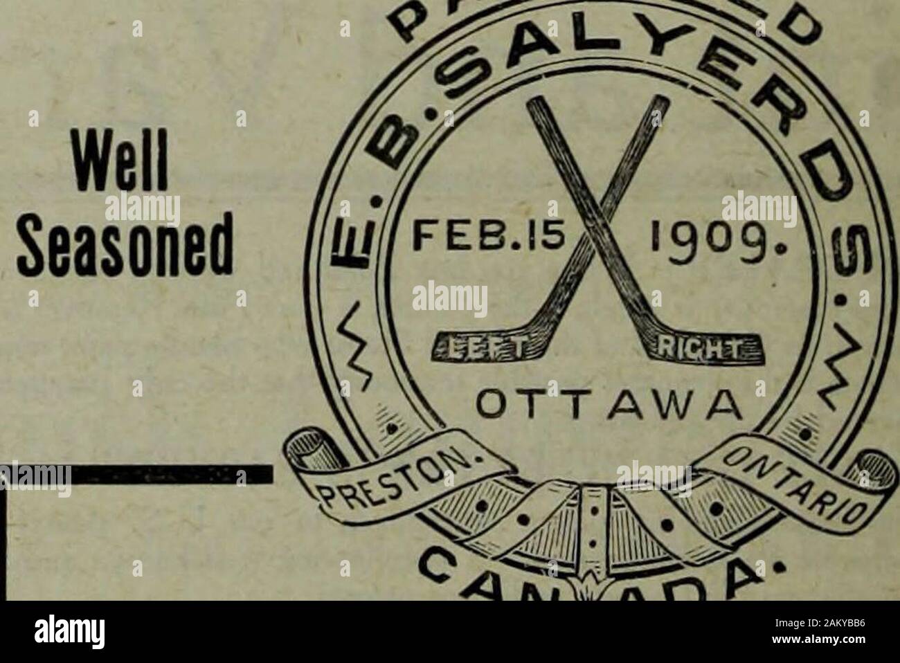 Hardware merchandising Oktober-dezember 1910. Unsere neuen ^. 4-seitigen Katalog fürdie gefragt. Schuchardt & Schutte 307 Coristine Gebäude, Montreal fe2J4 £ s-WellSeasoned. Ausgewogene AJVaO weisen auf den Wert der Umgang mit Linien, die sich in ständigen de. mand! Im Winter Sport SALYERDS Hockey Sticks sind die besten und am meisten, nach dem sie von der Mehrheit der Spieler gesucht. Sie sind von ausgewählten, zweite - Wachstum rock Elm, andare ausgewogen und gewürzt. Informieren Sie sich über die Besonderheiten. Großhandel und JOBBING HANDEL NUR E. B. SALYERDS, Preston, Ontario 58 HARDWARE UND Metallständer irgendeine Art von Schläger Theres Stockfoto