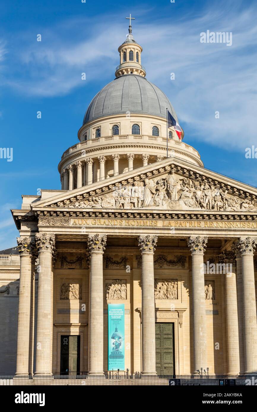 Das Pantheon b. Jahrhundert, ursprünglich die Kirche Sainte Genevieve, im Quartier Latin, Paris, Ile-de-France, Frankreich Stockfoto