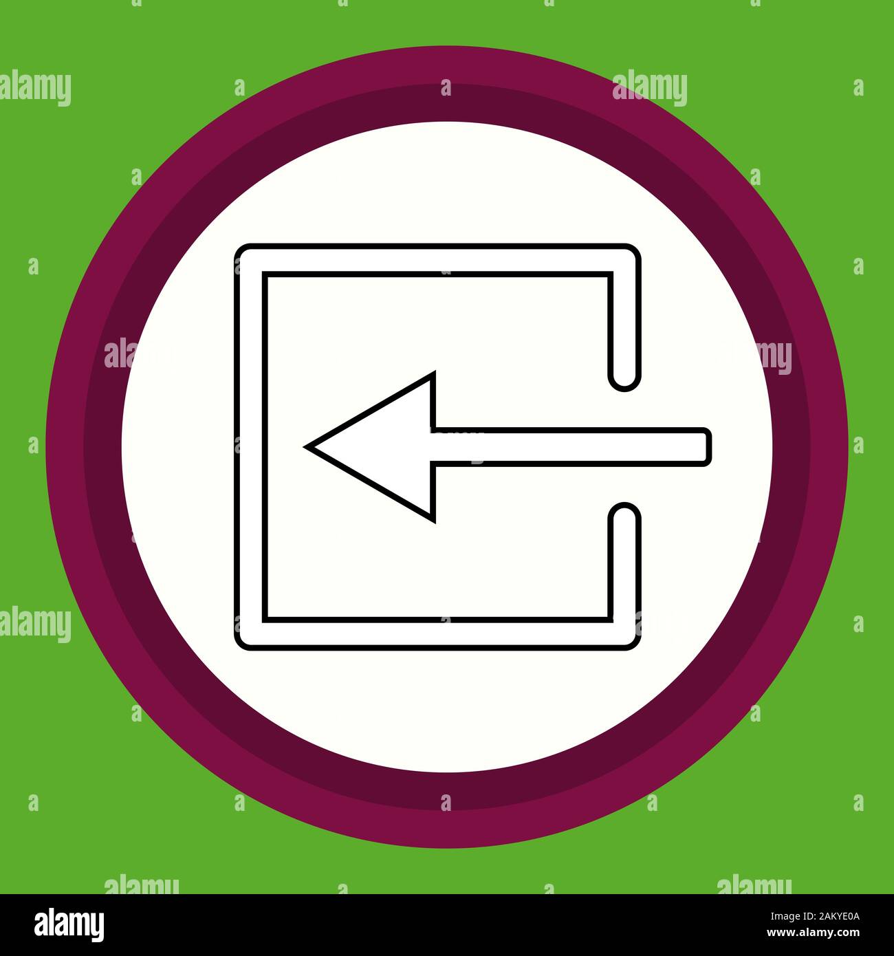 Die Tür Symbol in den Kreis. Flache innere Symbol. Stock Vektor