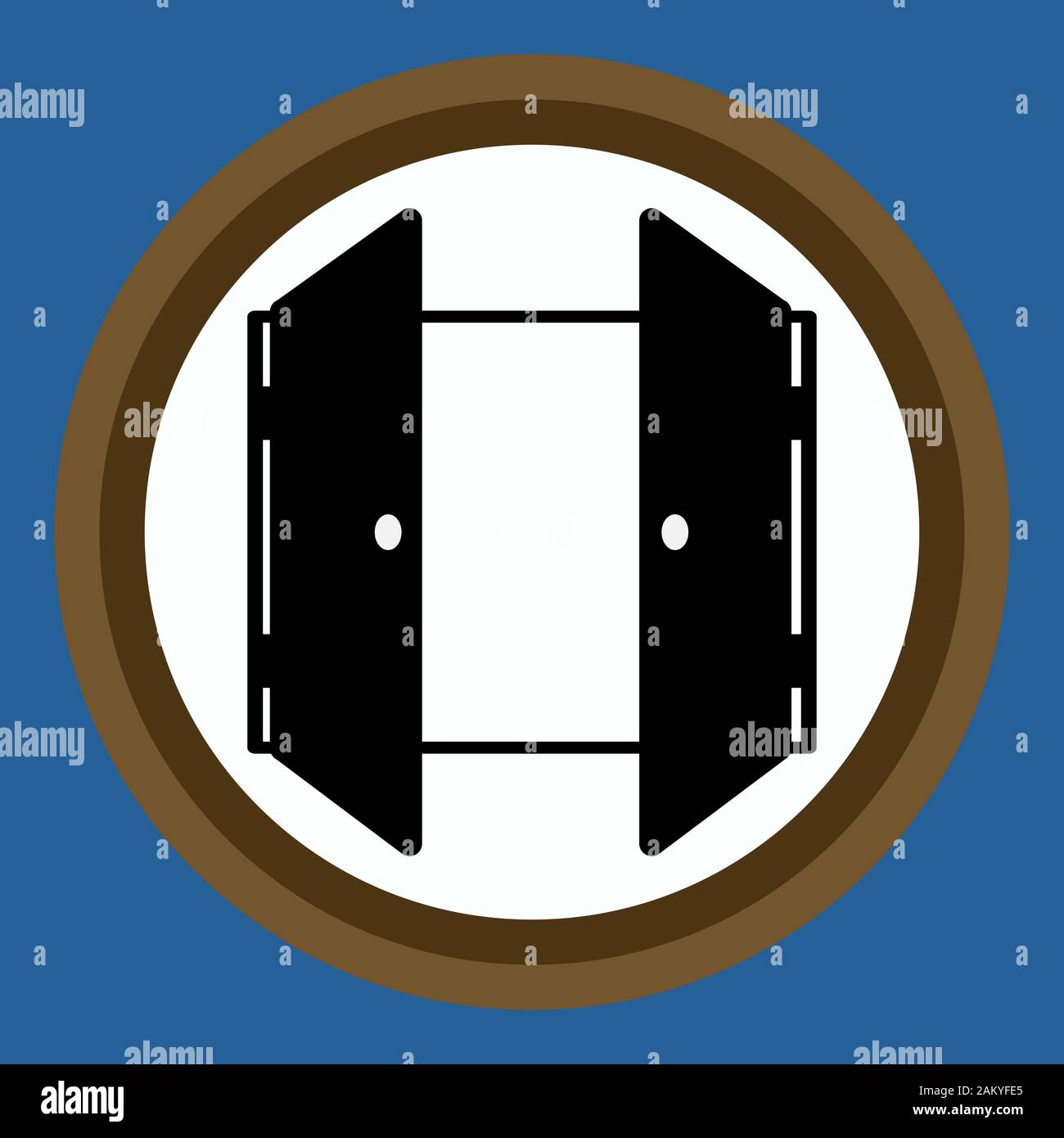 Die Tür Symbol in den Kreis. Flache innere Symbol. Stock Vektor