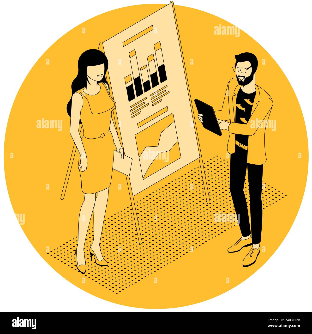 Isometrische vector Business Communication Stock Vektor