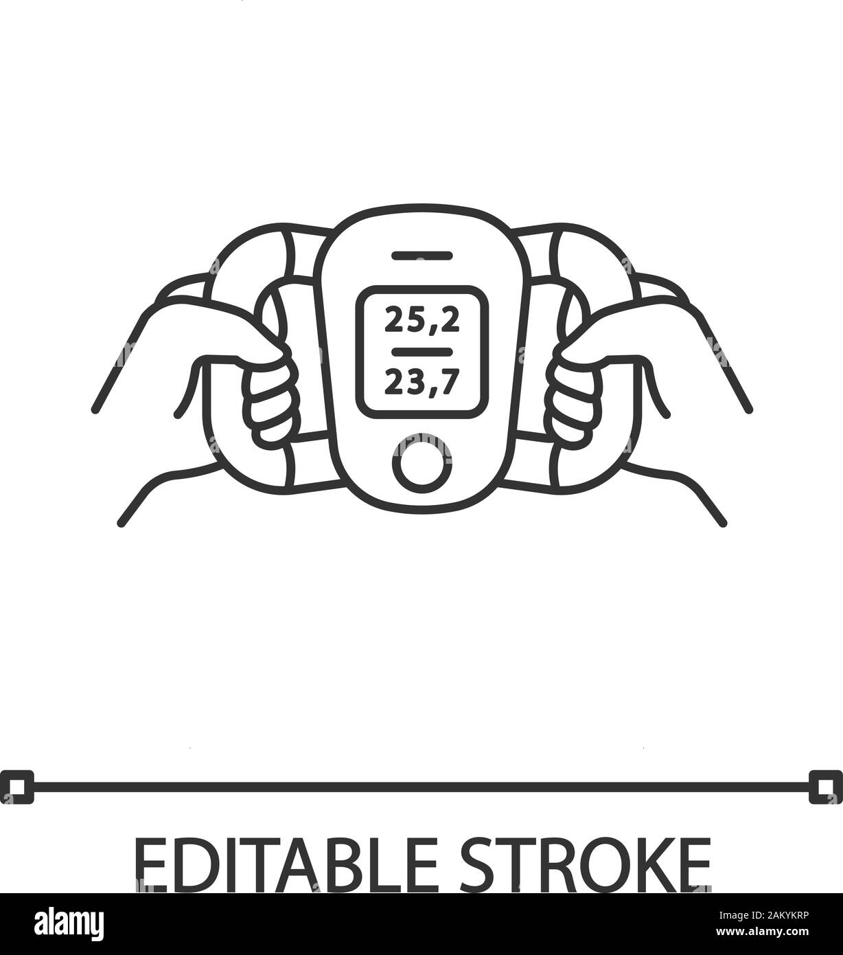 Body Fat monitor lineare Symbol. Tragbare Zusammensetzung Analyzer
