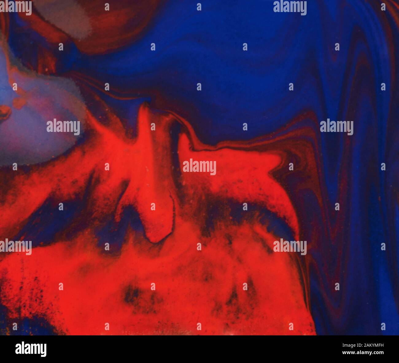Abstrakte Lackieranlagen von roten und blauen Farbe Makro anzeigen Stockfoto