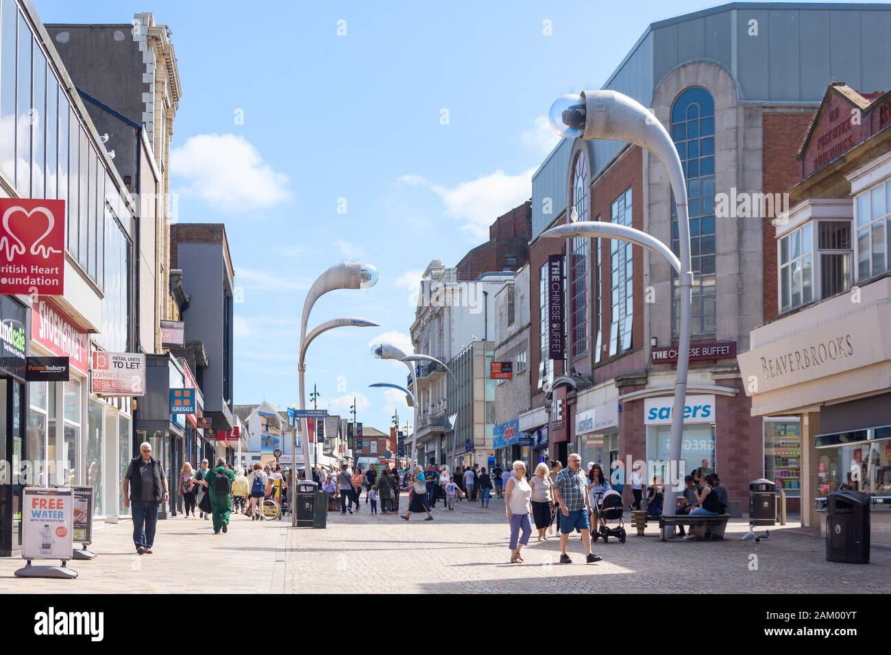 Fußgängerzone Church Street, Blackpool, Lancashire, England, Großbritannien Stockfoto