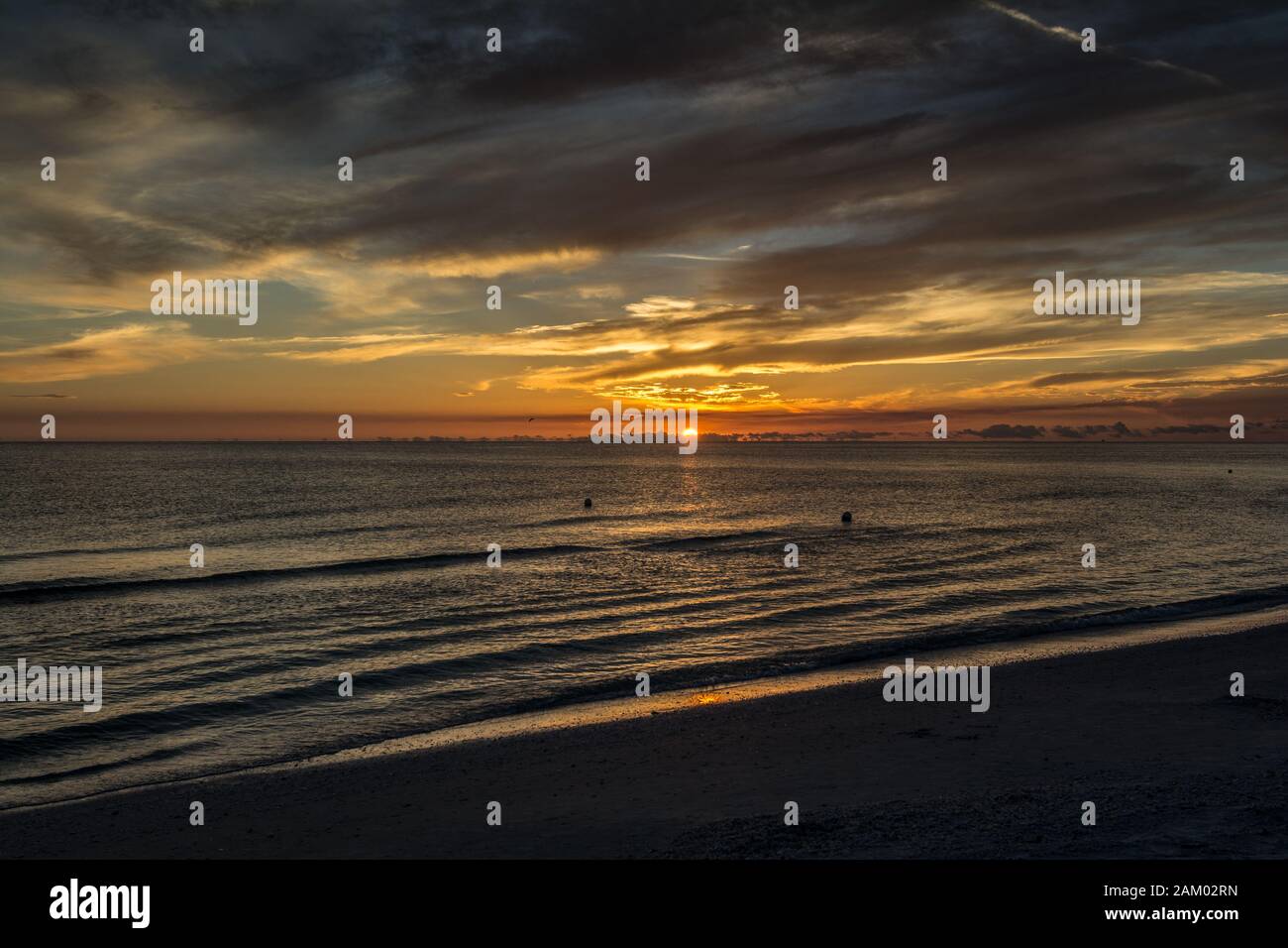 Marco Island Beach bei Sonnenuntergang Stockfoto