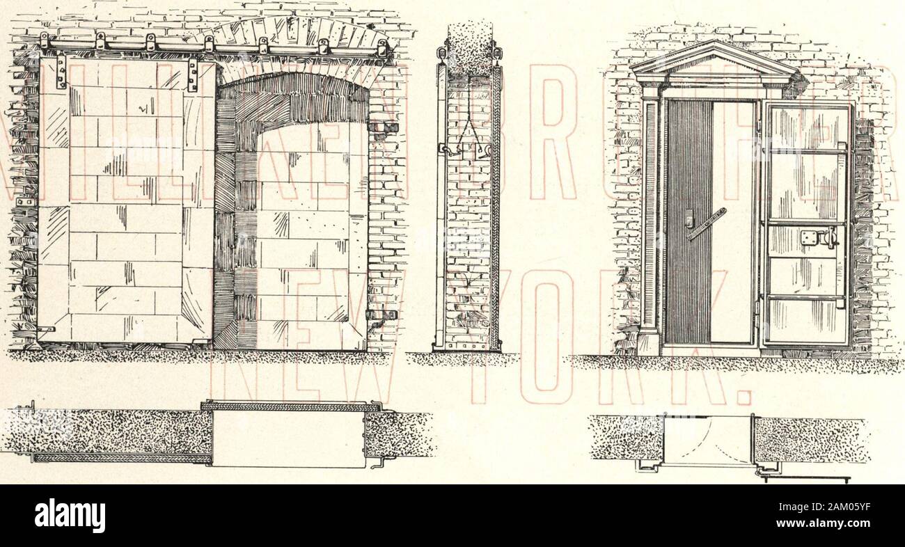 Katalog nützliche Informationen und Tabellen im Vergleich zu Eisen, Blech- und andere Produkte von Milliken Brüder hergestellt, für den Einsatz von Ingenieuren, Architekten und Bauherren angeordnet. anized Eisen- oder Kupfer; plain oder verkleidet, in jeder gewünschten Größe. Siehe Platte Nr. 86. Diese Türen können withover-head Titel, Feuer Sicherungen und komplette selbstschließenden Anlagen, so dass im Falle eines Brandes die Sicherung brennen wird, undder Türen automatisch durch ihr Eigengewicht schließen, die Titel, die an einer leichten Neigung platziert. Diese doorsQre sehr nützlich für die Gebäude und für die Türen zwischen den Gebäuden. W Stockfoto