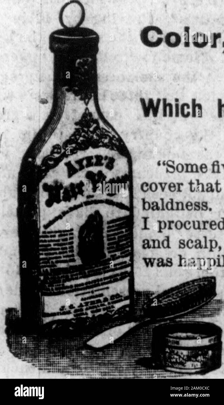 Die Nord-carolina Presbyterianer. 9 Ich? II 11 Ich ich Imi? HMMmmk.-;&lt;" •* mm? 1 ^-^ Ich ^1^N-1?? Es NORDEN CAK-OIillSA riiJfi" BiTTJiiRIA N August 1, 1895. 3 Aye Haar Vitalität. rs Farbe, Fülle und die Textur des Haares, drahtig, schlank werden, oder 6 Ray^ vor etwa fünf Jahren, war ich etwas beunruhigt Nvv dis-. Abdeckung, die mein Haar heraus fiel, bedrohlich speet^ Kahlheit. AYERS Haar Vitalität empfohlen;.. ich habe eine Flasche beschafft und auf einmal es zu Ay h^lrand Kopfhaut aufgetragen, weiterhin so für einige Wochen zu tun, andwas überrascht, dass meine Haare^ überstieg das Fallen und • neue Haare kam voller Leben Stockfoto