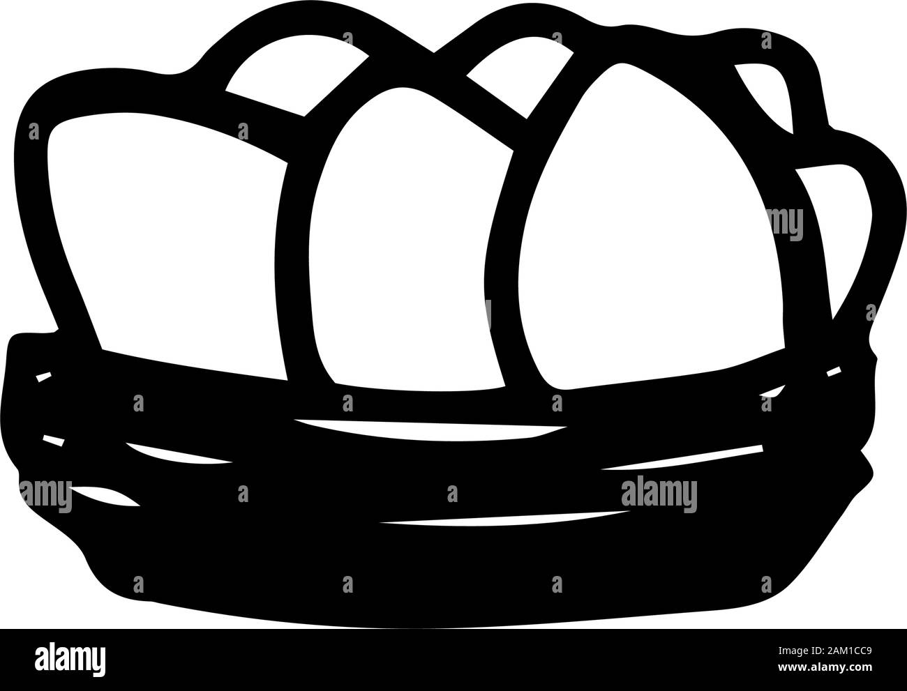 Ostern Huhn Nest mit Eiern in der Hand gezeichneten Stil. Vektor Kontur doodle Abbildung auf weißem Hintergrund. Desing drucken für Malbuch, t Stock Vektor