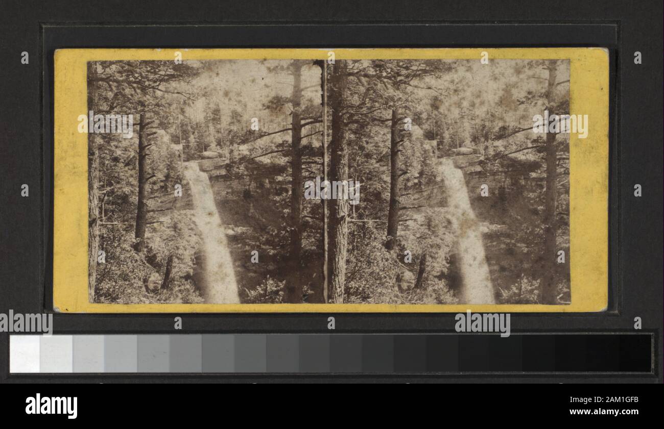 Die Kauterskill Fallen umfasst auch stereoskopische Anthony's Views. Numerisch geordnet umfasst drei handkolorierte Ansichten. Robert Dennis Sammlung von stereoskopische Ansichten. Einige Ansichten haben steuerstempel angebracht. Titel von Label. Ansichten sind gezählt: 393, 394, 398, 400, 402, 405-409, 412, 413, 415-417, 419, 550, 551, 553, 555, 709, 1279, 1589, 4190-4192, 4195, 4197, 4200-4204, 4208, 4210, 4212, 4215, 4217, 8530, 8531, 8535, 8544, 8549, 9045, 9047, 9048, 9050, 9052, 9055, 9058-9060, 9062, 9063,9068und9069, 9071, 9073, 9070, 9080, 9082, 9083. Ansichten der Catskill Mountains einschließlich Bastion, Stockfoto