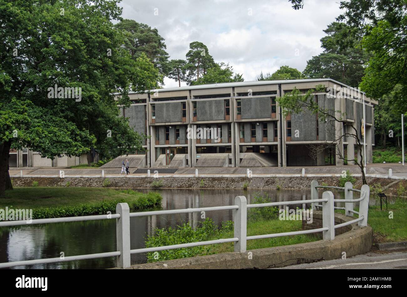 Sandhurst, Berkshire, Großbritannien - 16. Juni 2019: Sitz der Royal Military Academy in Sandhurst, Berkshire. Offiziere für die britische Armee sind Zug Stockfoto