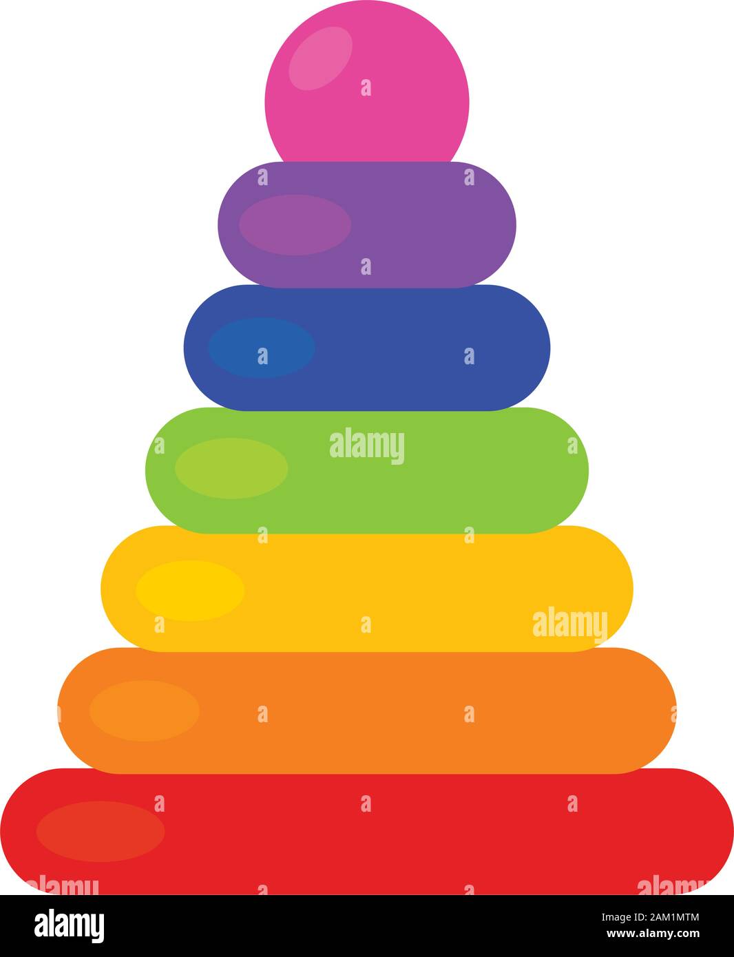 Isolierte Spielzeug Pyramide. Kinder Spielzeug - Vector Illustration Design Stock Vektor