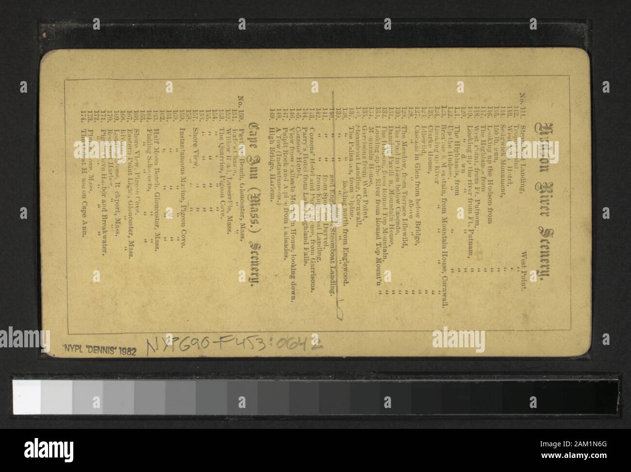 Die Palisades, Blick nach Süden Blick von E.&HT Anthony, G.G. Rockwood, H.S. Wyer und andere Fotografen und Verlage. Outdoor Porträts. Robert Dennis Sammlung von stereoskopische Ansichten. Blick auf die Palisaden in dem westlichen Ufer des Hudson River in New York und New Jersey, mit Blick auf die Felsen, Fluss und Verkehr, Touristen, eine Fernsicht von Yonkers aus der Palisaden und Picknicken am Ft. Lee.; Die Palisaden, Blick nach Süden. Stockfoto