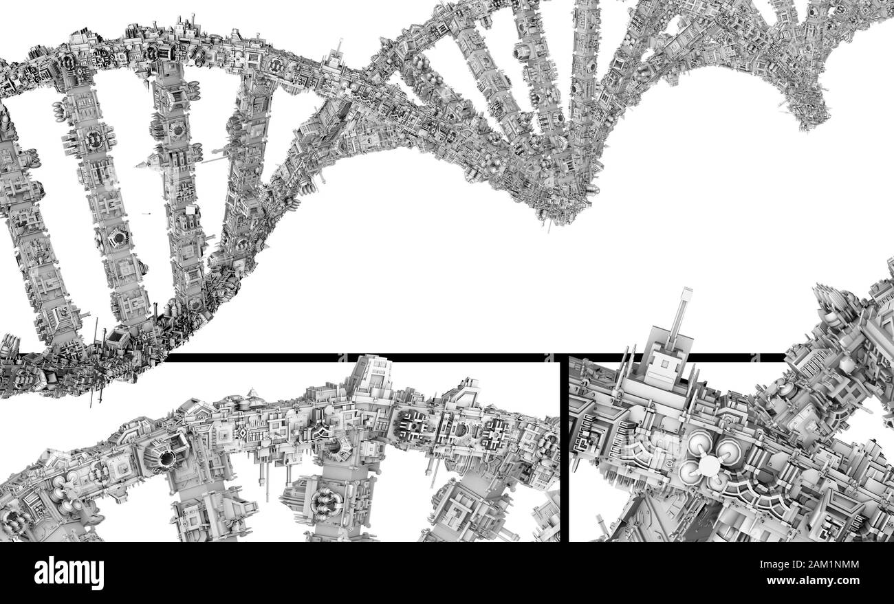 Futuristische hoch komplexen DNA-Strang Raumschiff Stockfoto