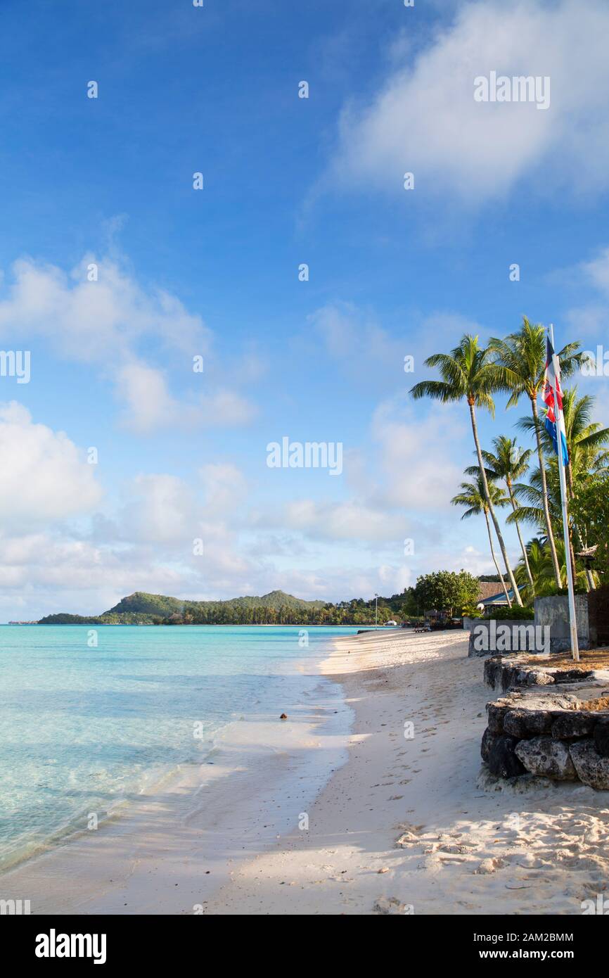 Matira Beach, Bora Bora, Gesellschaftsinseln, Französisch-Polynesien Stockfoto