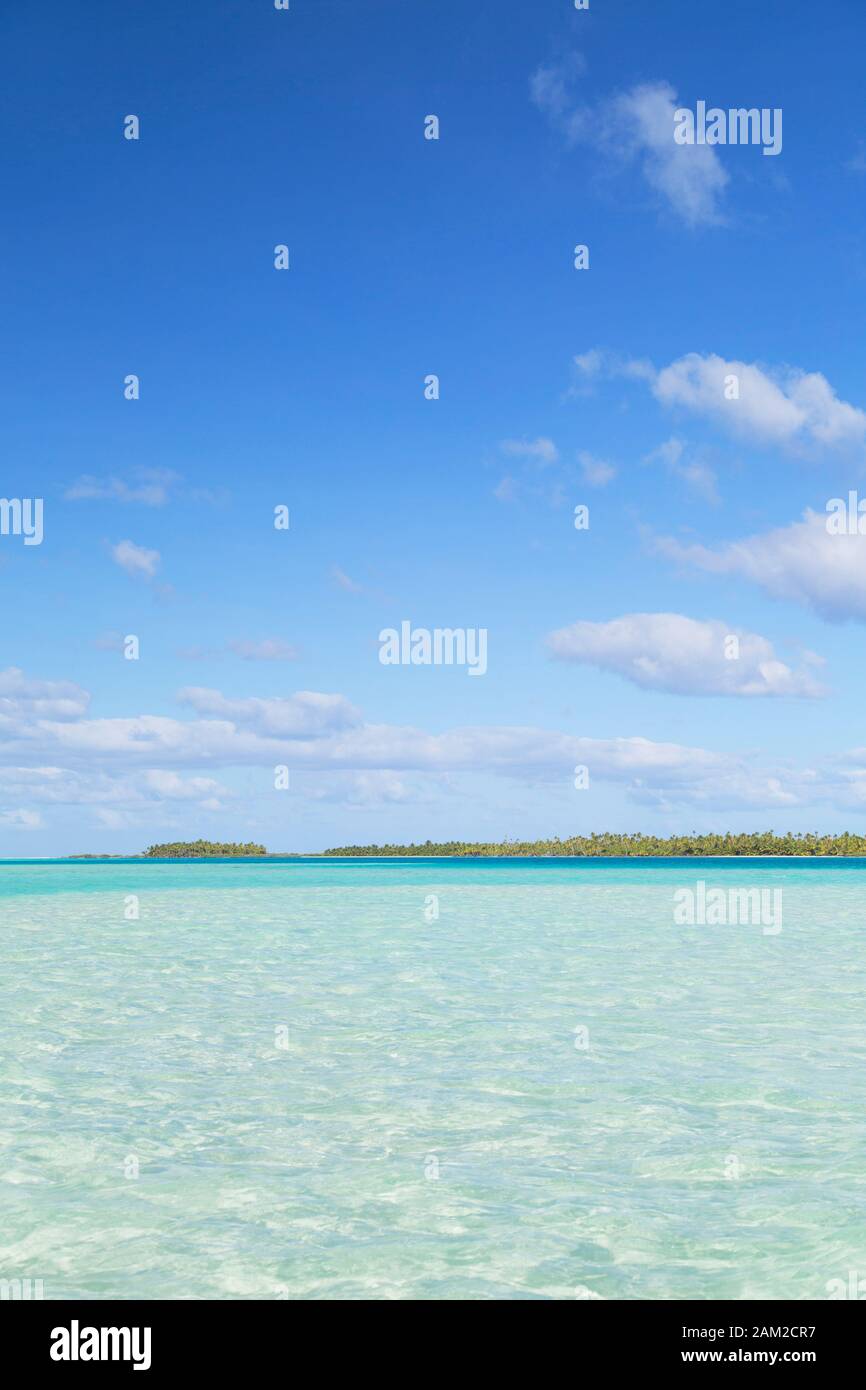 Blaue Lagune, Fakarava, Tuamotu-Inseln, Französisch-Polynesien Stockfoto