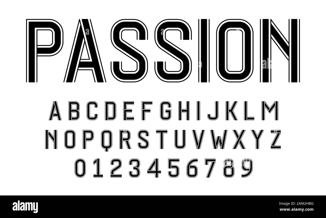 Satz von Alphabeten font Buchstaben und Zahlen moderne abstrakte Design Vector Illustration Stock Vektor