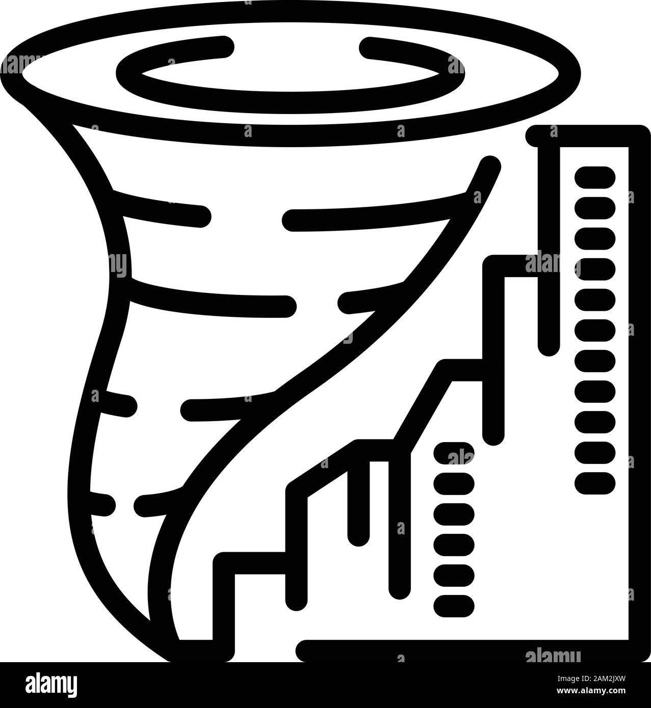 City Tornado Symbol, Outline-Stil Stock Vektor
