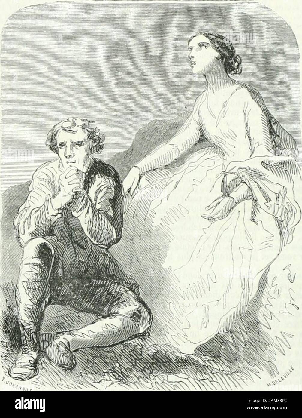 OEuvres illustrées de George Sand. la voix. Tu orkb quels Hindernisse je devais rencontrer, quelles défiances je devais combattre; je Compris alorsquls devoirs je pouvais mimposais; je ne Mavie associer à la tienne sans rassurer Tonne époux par une promessesacrée, et je Nai jamais su ce que cétait de mich jouer dema Bewährung. Je mengageai donc desprit et de coeur ànoublier jamais Mon rôle de Frère et Dis-moi, Indiana, ai-je trahi Mon serment? "Jai compris aussi Quil me serait difficile, impossiblepeut-être daccomplir cette tâche rigide, si je dépouillaisle déguisement de moi qui éloignait Rapport tout Stockfoto