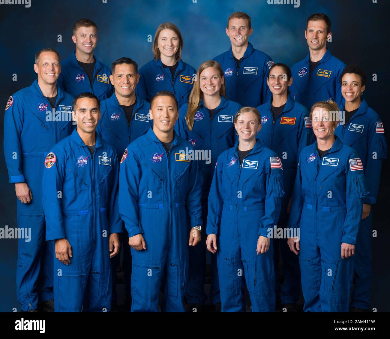 Houston, TEXAS - 10. Januar 2020 - Die Klasse der Astronauten aus dem Jahr 2017 vor ihren Abschlussfeiern im Johnson Space Center in Houston, Texas, USA. Die Stockfoto