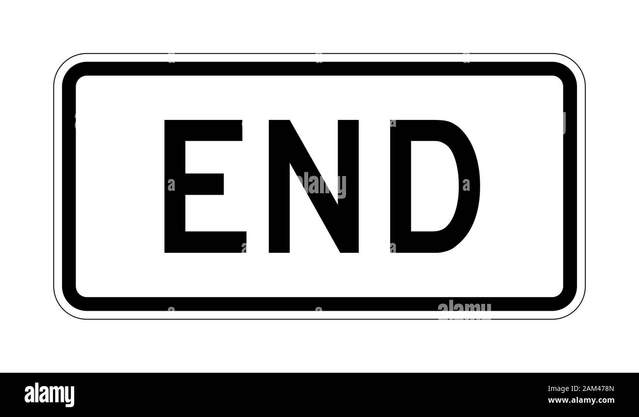 Ende Schild Stockfoto