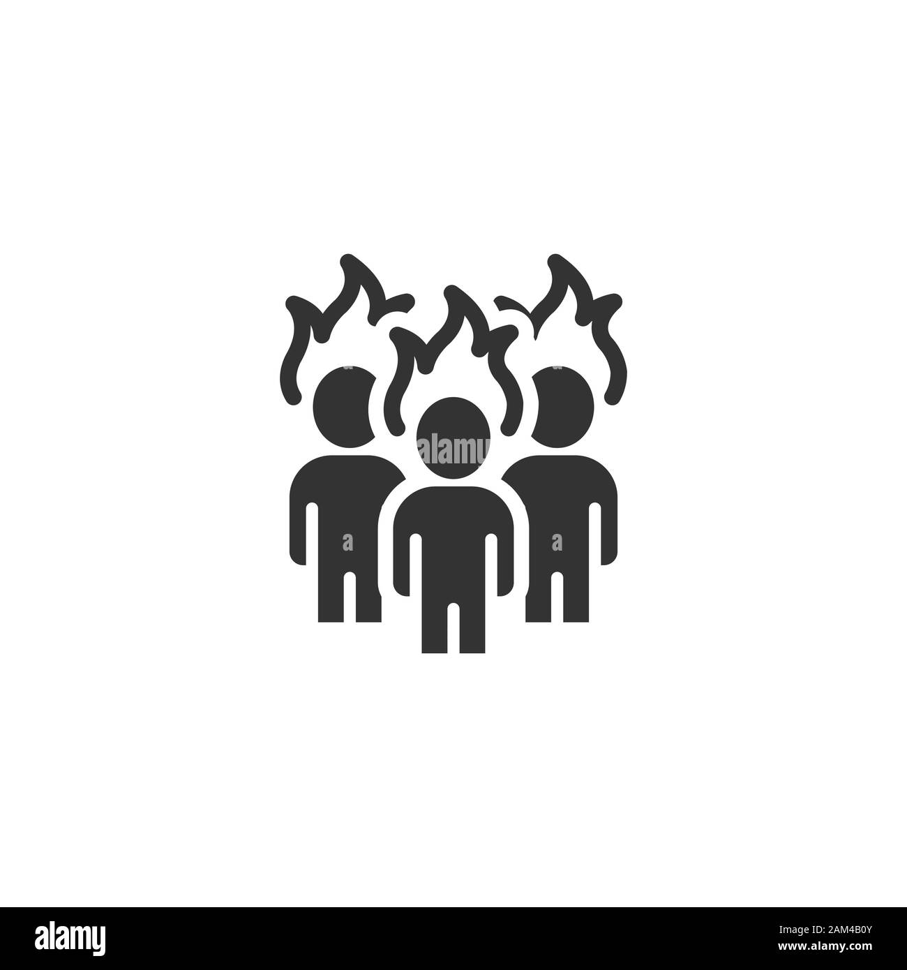 Menschen mit Flamme Kopf Symbol im flachen Stil. Stress expression Vector Illustration auf weißem Hintergrund isoliert. Gesundheit Problem Geschäftskonzept. Stock Vektor