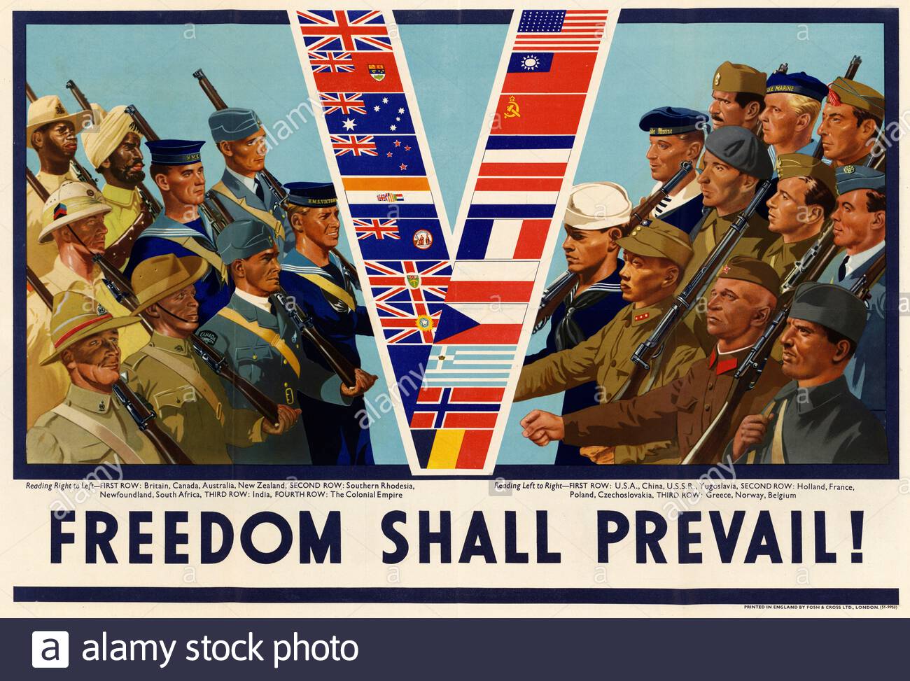 Vintage zweiten weltkrieg propaganda poster verbündete der 1940er jahre