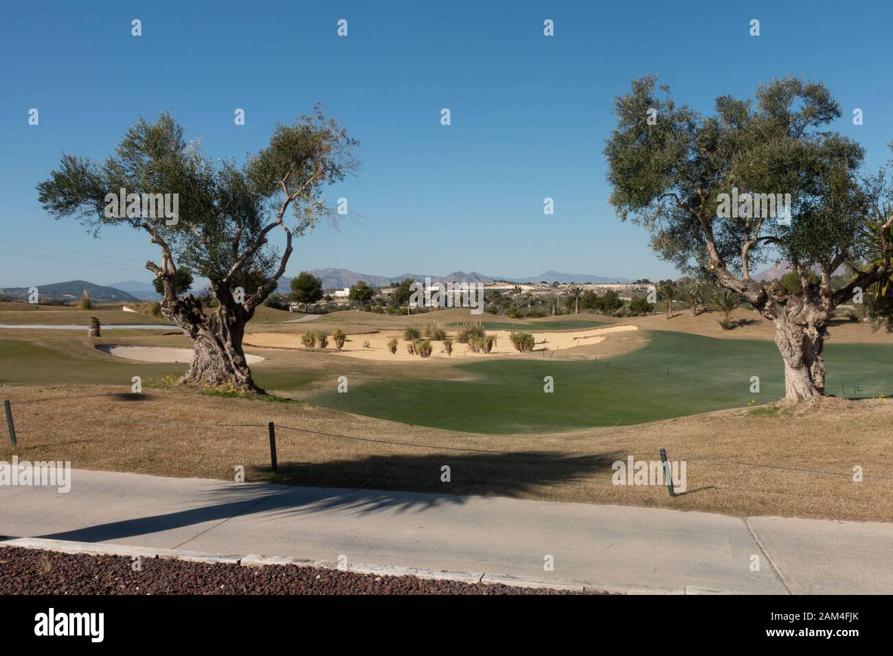 Blick auf den Golfplatz Stockfoto