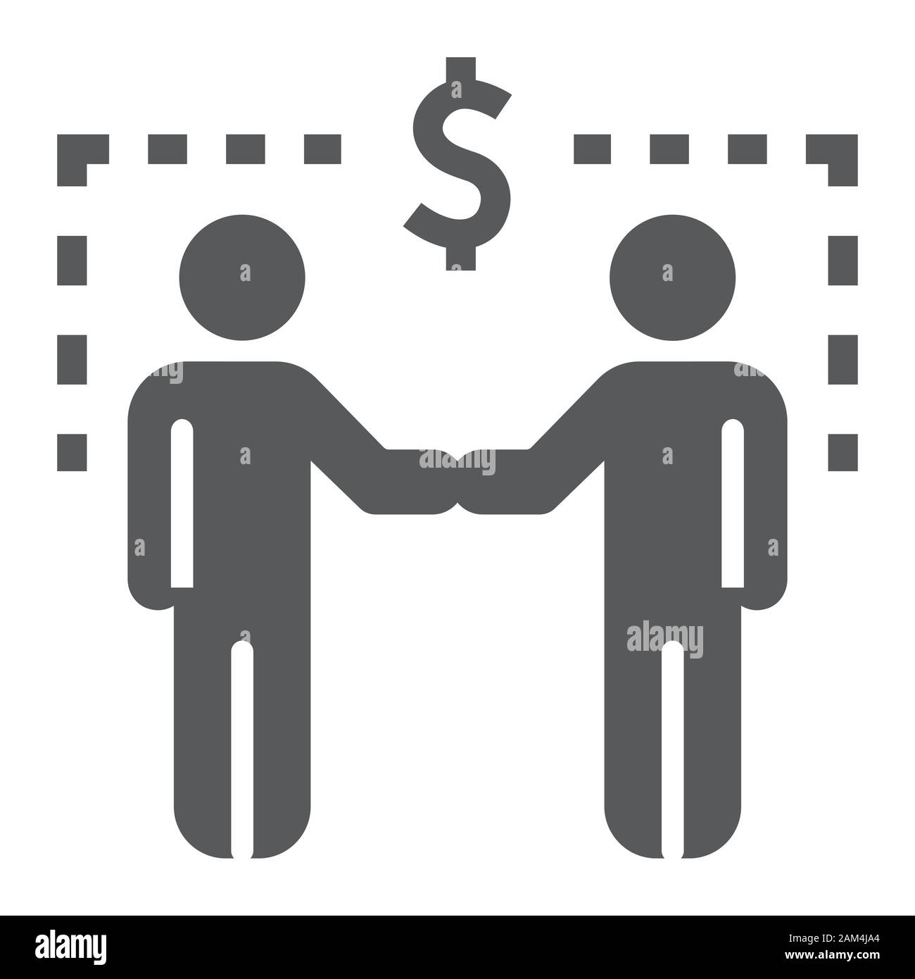 Geschäftsbeziehung glyph Icon, Business und Handshake, zwei Menschen die Hände schütteln anmelden, Vektorgrafiken, einem festen Muster auf weißem Hintergrund, eps Stock Vektor