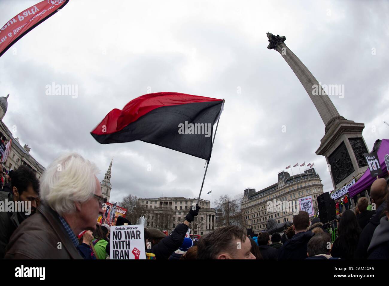 Portland Place, London, Untied Kingdom. Am 11. Januar 2020 Versammeln Sich Demonstranten und Kampagnen, um eine sofortige Deeskalation im Mittleren E zu fordern Stockfoto