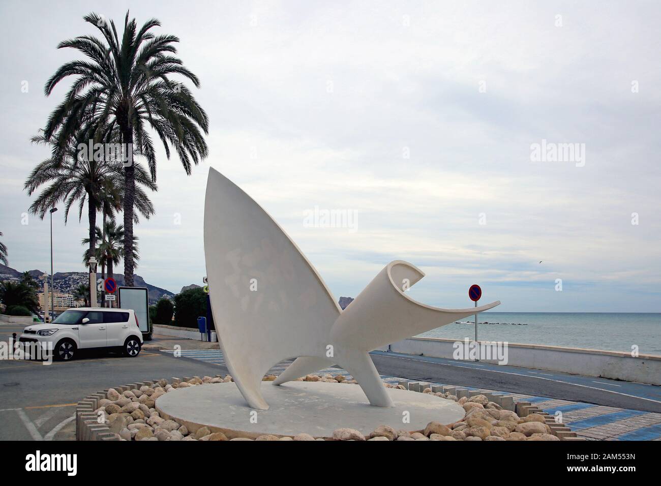 Kunstskulptur in Albir, Costa Blanca, Spanien Stockfoto