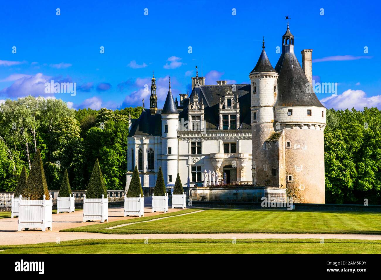 Beeindruckendes Schloss Chenonceau, Loire-Tal, Frankreich. Stockfoto