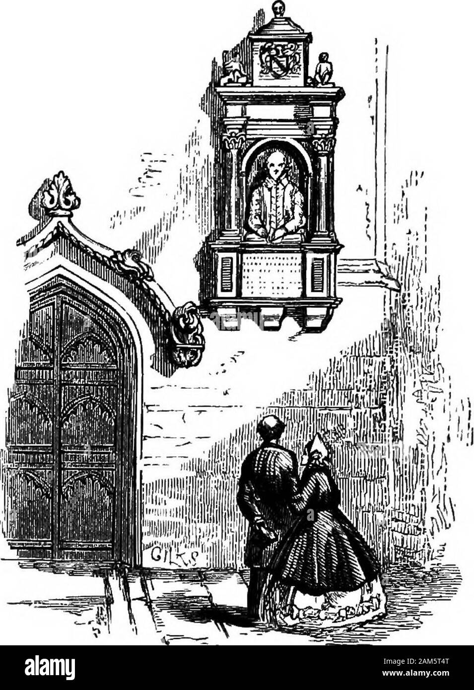 Alles über Shakespeare;. Mitglieder seiner Familie inretirement am neuen Ort. Susanna, seine Lieblingstochter, seit 1607 zu Dr. Hall, ein Arzt, der ofmuch fähigkeit und Zuverlässigkeit verbunden worden war; in 1616, seine jüngere Tochter, Judith, verheiratet Herr Thomas Quiney, Winzer, von Stratford. Am 25. März, im gleichen Jahr, Shakespeare madehis, zu der Zeit, wie er selbst es ausdrückt, inperfect Health und Speicher, Gott sei gelobt! Und am 23. des folgenden Monats, nach einer sehr kurzen Krankheit, die Sanfte Barde von Avon, Naturen süßeste Kind, der Poetof alle Zeit, denn er hat verschiedentlich Calle. Stockfoto
