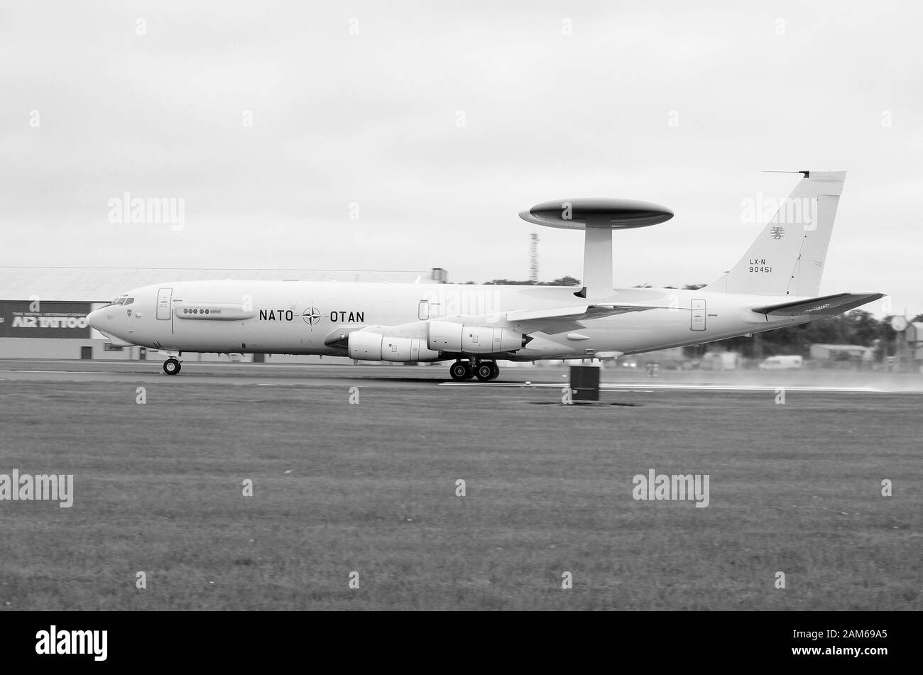 Die Boeing E-4 Sentry, AWACS, militärische Luftgestützte Frühwarnung und Kontrolle von Flugzeugen Stockfoto