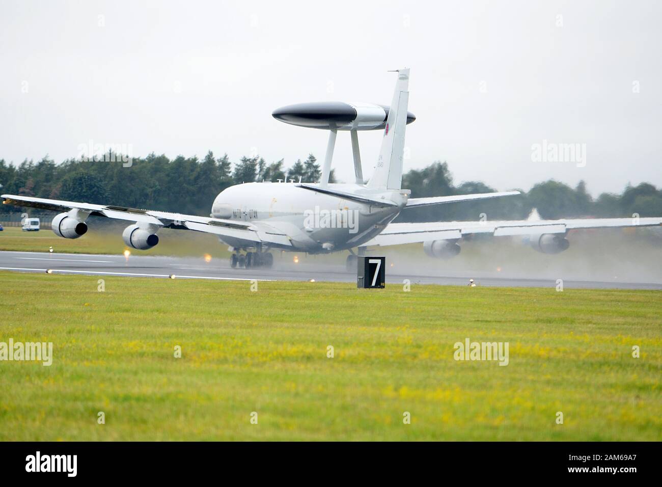 Die Boeing E-4 Sentry, AWACS, militärische Luftgestützte Frühwarnung und Kontrolle von Flugzeugen Stockfoto