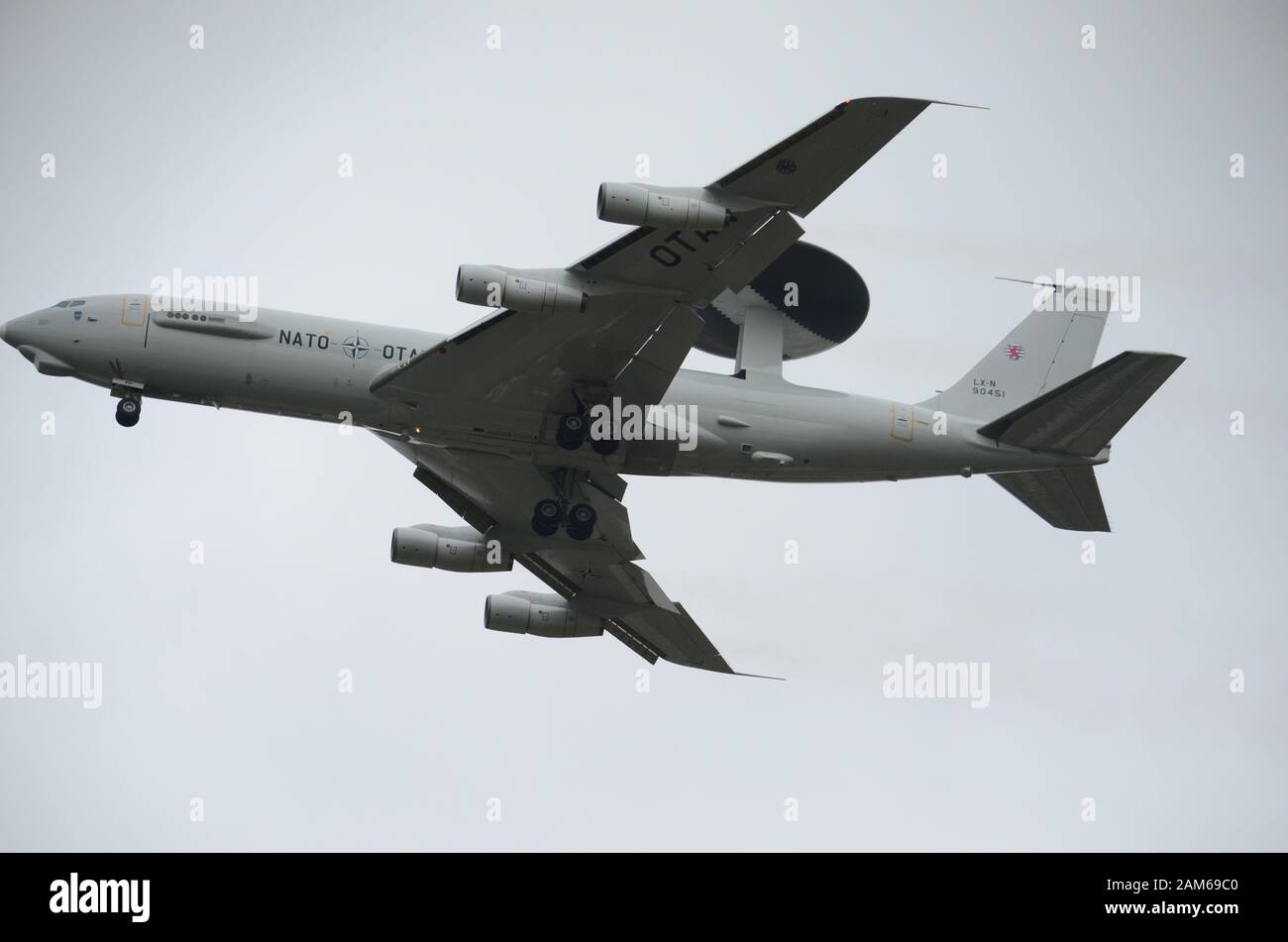 Die Boeing E-4 Sentry, AWACS, militärische Luftgestützte Frühwarnung und Kontrolle von Flugzeugen Stockfoto