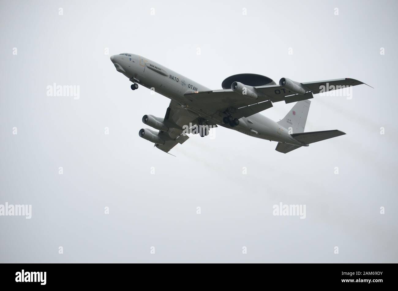 Die Boeing E-4 Sentry, AWACS, militärische Luftgestützte Frühwarnung und Kontrolle von Flugzeugen Stockfoto