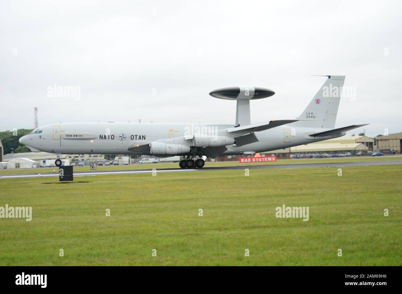 Die Boeing E-4 Sentry, AWACS, militärische Luftgestützte Frühwarnung und Kontrolle von Flugzeugen Stockfoto