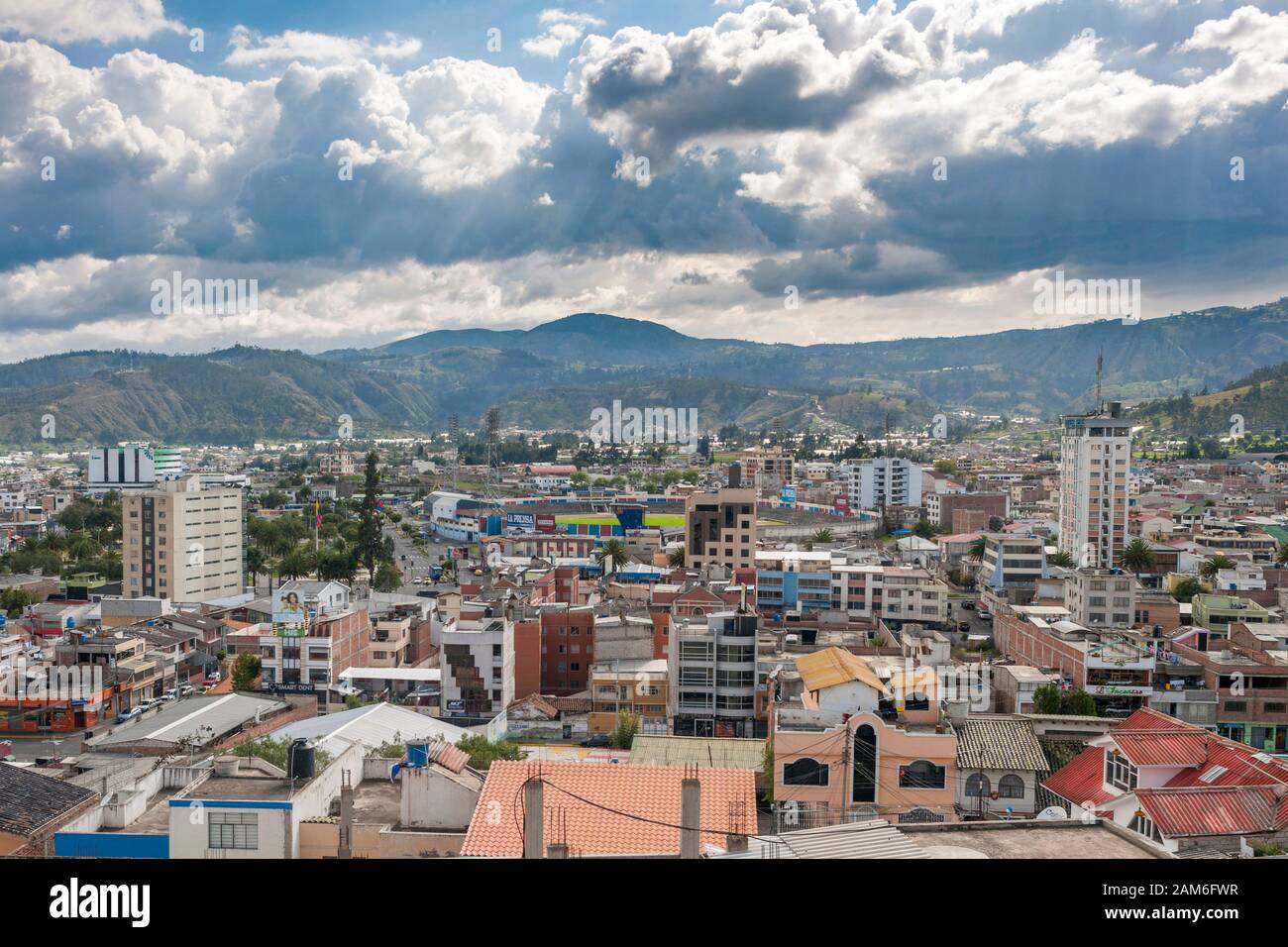 Die Stadt Riobamba in Ecuador. Stockfoto