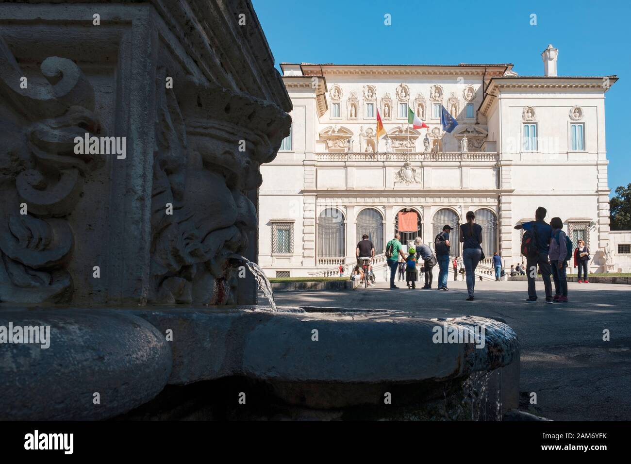 Außenansicht der Gallerie Borghese, Gallerie Borghese Museum, Villa Borghese, Rom, Italien Stockfoto