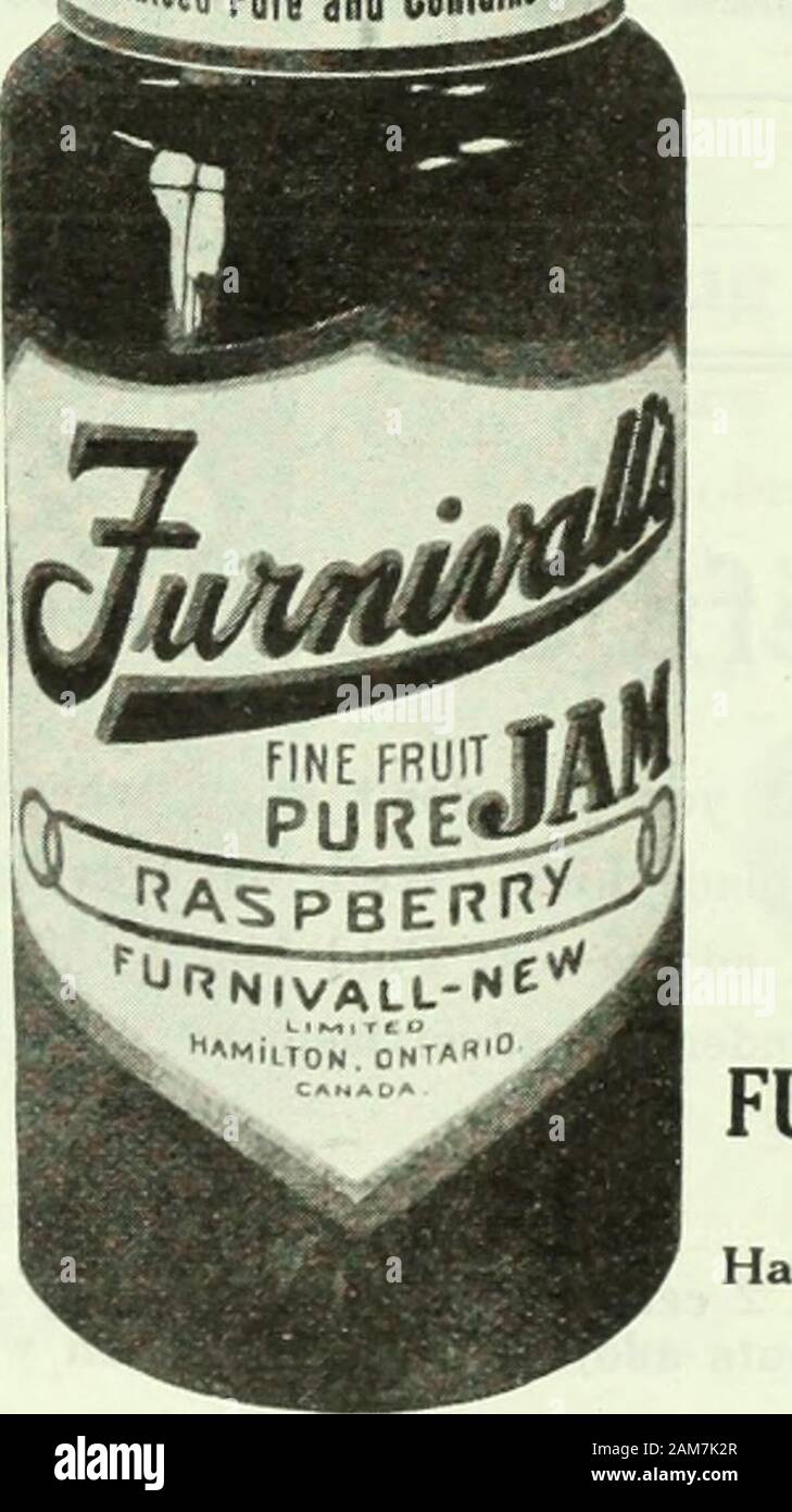 Kanadische Lebensmittelhändler Juli-september 1919. S?l" "il Rein und Coitalul "J. Ein ^ gemacht fromQuality Früchte, reine CaneSugar, andmade durch Ex-Perts ein themaking der bet-ter Jam ist anexact Wissenschaft. Diese sind für Rea-Söhne und - v a1 ls Jampopularity. FURNIVALL - NEUE, Begrenzte iltc "da Kanada Essen Board Lizenz, Nein. 14-167 Agenten der Stadt Ottawa und der unteren Provinzen ich exceptCape Breton): Fa. Geo. Hodge & Sohn, Ltd., Montreal, Que Ontario: MacLaren Imperial Käse Co. Ltd., Toronto, Ontario Manitoba: H. L. Perry Co., Winnipeg, Man. Hamilton: J.T. Preis & Co. Cape Breton, N.S.: O. N. Mann, Turnbull BMg.. Sydne Stockfoto