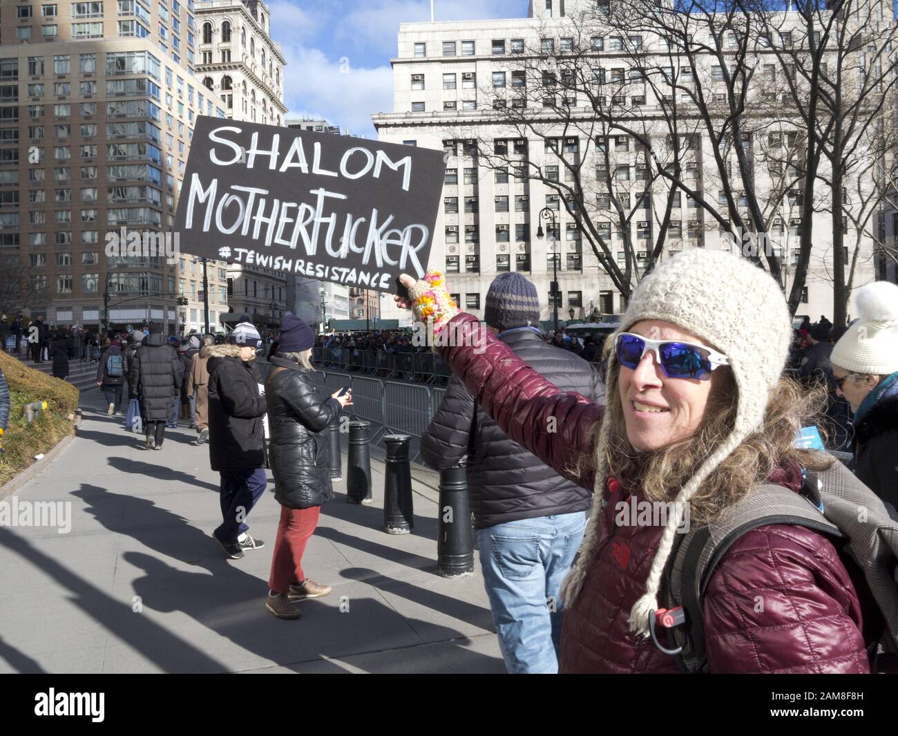 New York, USA. 5. Januar, 2020. Rund 15.000 Demonstranten auf die Straße gingen, die keinen Hass keine Angst März als Reaktion auf den verschärften antisemitischen Attac Stockfoto